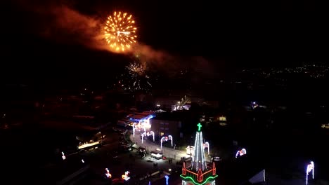 fireworks in the village at night