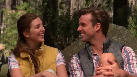 Smiling-couple-on-a-hike-in-the-countryside