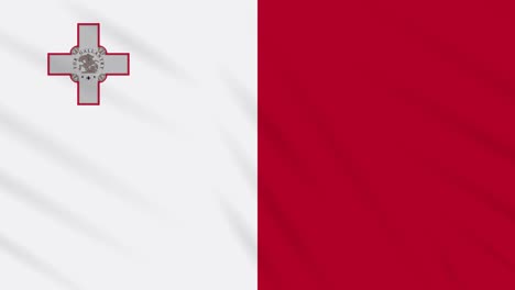 la bandera de malta ondeando el fondo de tela, el bucle