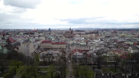 Bird-Eye-View-of-Krakow-Old-Town-,-Crowded-Streets