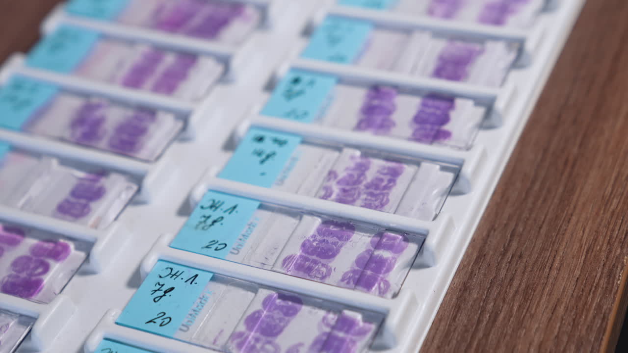 Microscope Slides in a Tray