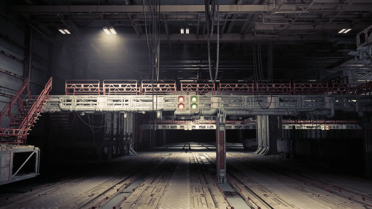 футуристический промышленный ангар