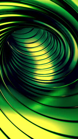 abstract green and yellow spiral tunnel