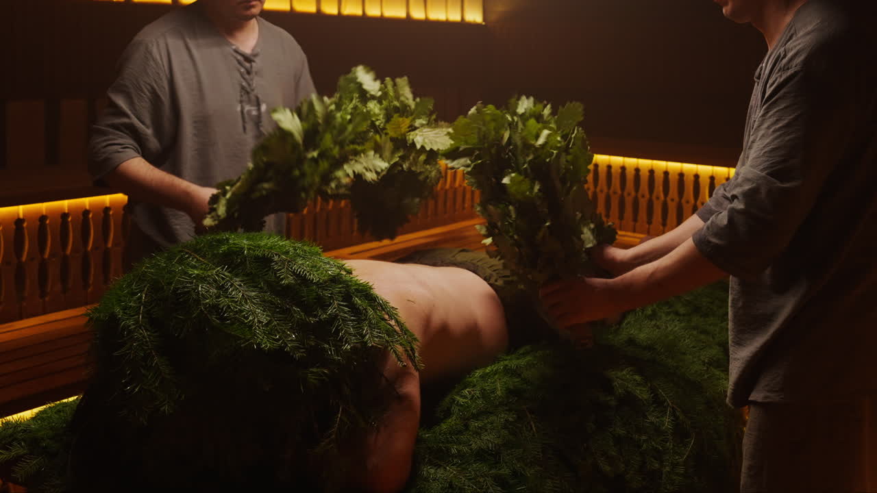 Traditional Russian Banya Therapy Session