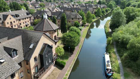 riverside apartments sawbridgeworth hertfordshire uk drone aerial view