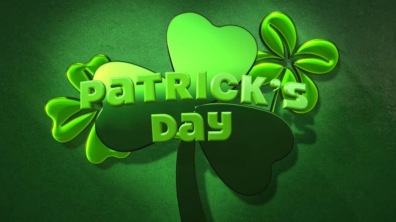 Dia de São Patrício com trevos irlandeses em gradiente verde