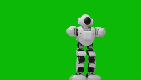 dancing robot. green screen.