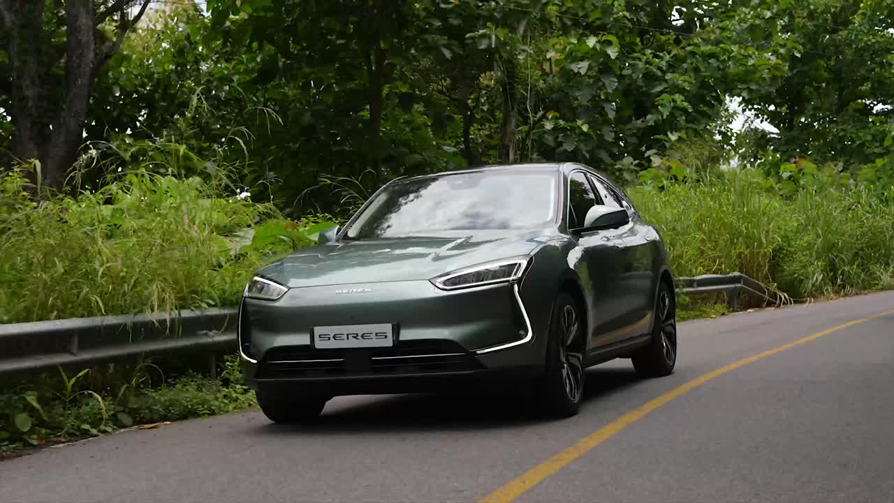 EV, High-end electric car brand Seres 5, Electric SUV, electric car on the road, advanced technology