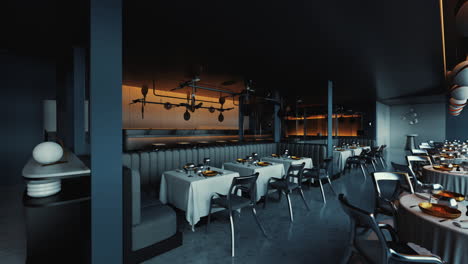 modern dark luxury restaurant interior design