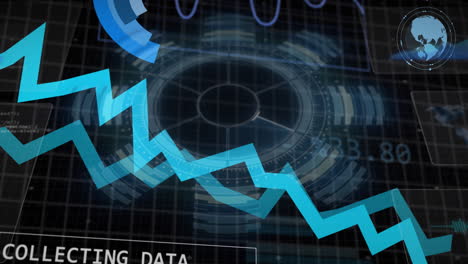 animación del procesamiento de datos digitales sobre fondo negro