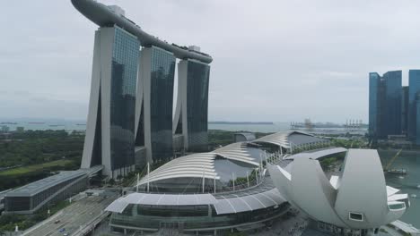 marina bay sands, singapore aerial view