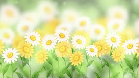 a serene animation of cosmos flowers gently swaying in soft, diffused light, creating a calming and peaceful atmosphere