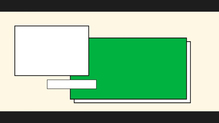Animation of blank white screens with copy space on yellow background