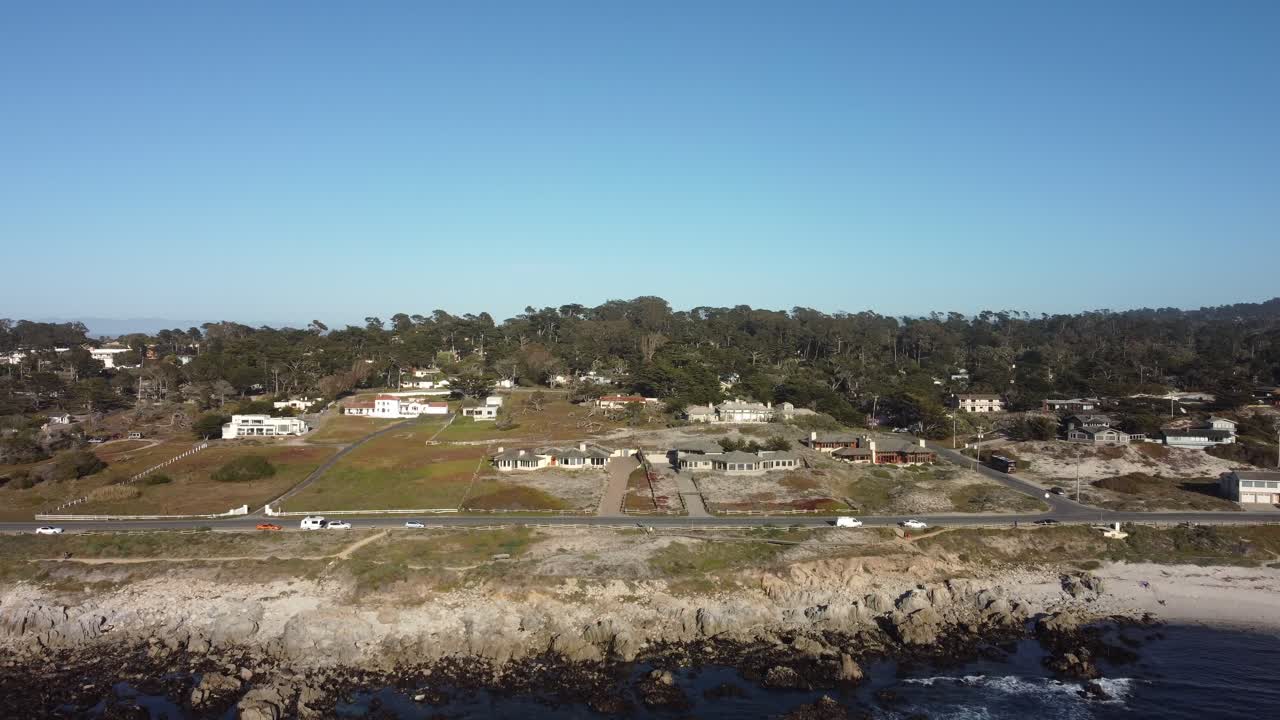 Zoom in camera footage of Asilomar Beach in Monterey CA