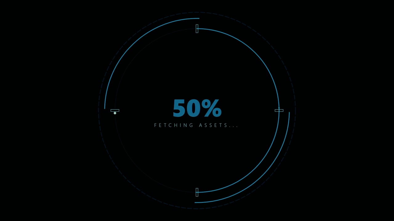 Digital Loading Progress Bar with Futuristic HUD Interface