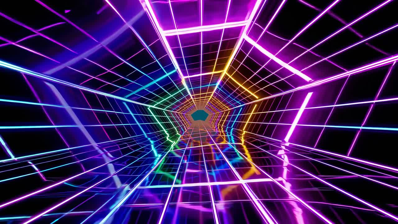 túnel geométrico de neón