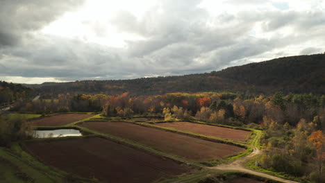stunning aerial view of farmlands in maine