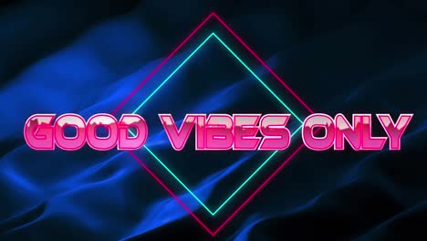 animation of good vibes only in digital abstract space