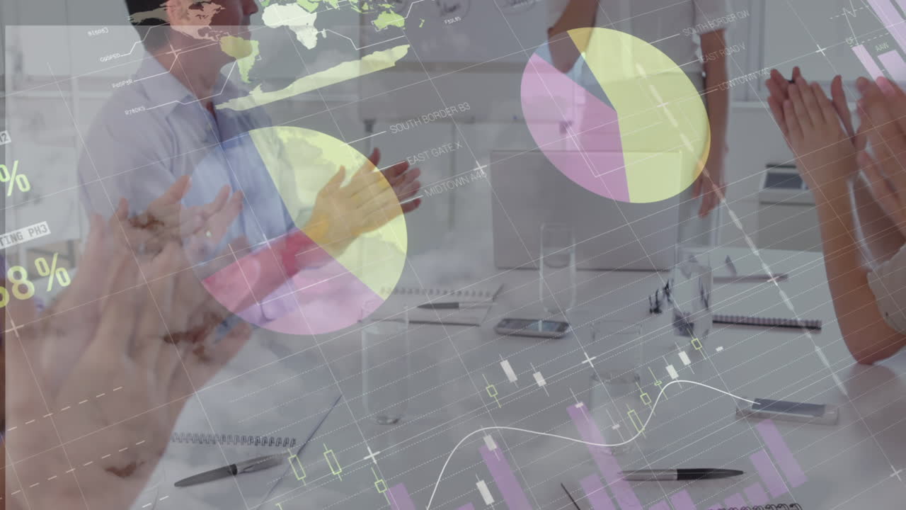 animación de las estadísticas y el procesamiento de datos sobre diversos empresarios