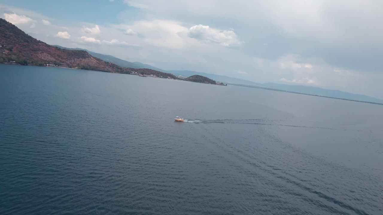 Aerial FPV racing drone footage