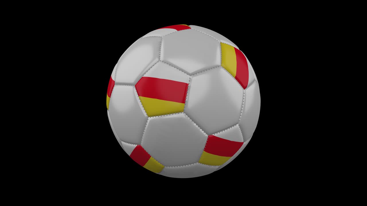 South Ossetia flag on a ball rotates on a transparent background, alpha channel loop
