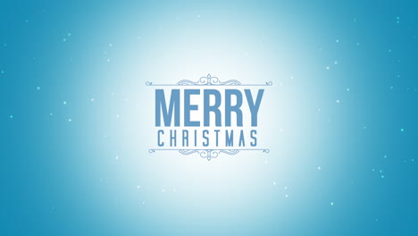 Merry-Christmas-with-snow-and-ornament-on-blue-gradient-1