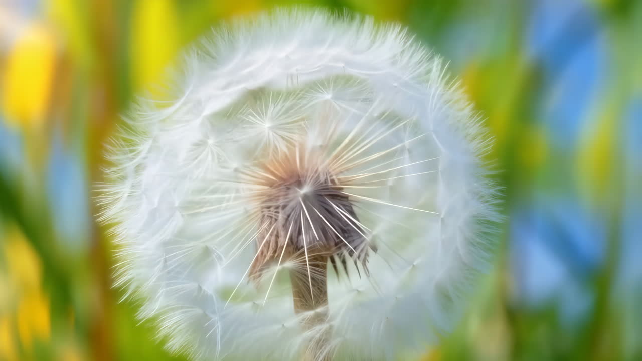 primer plano de una cabeza de semilla de diente de león