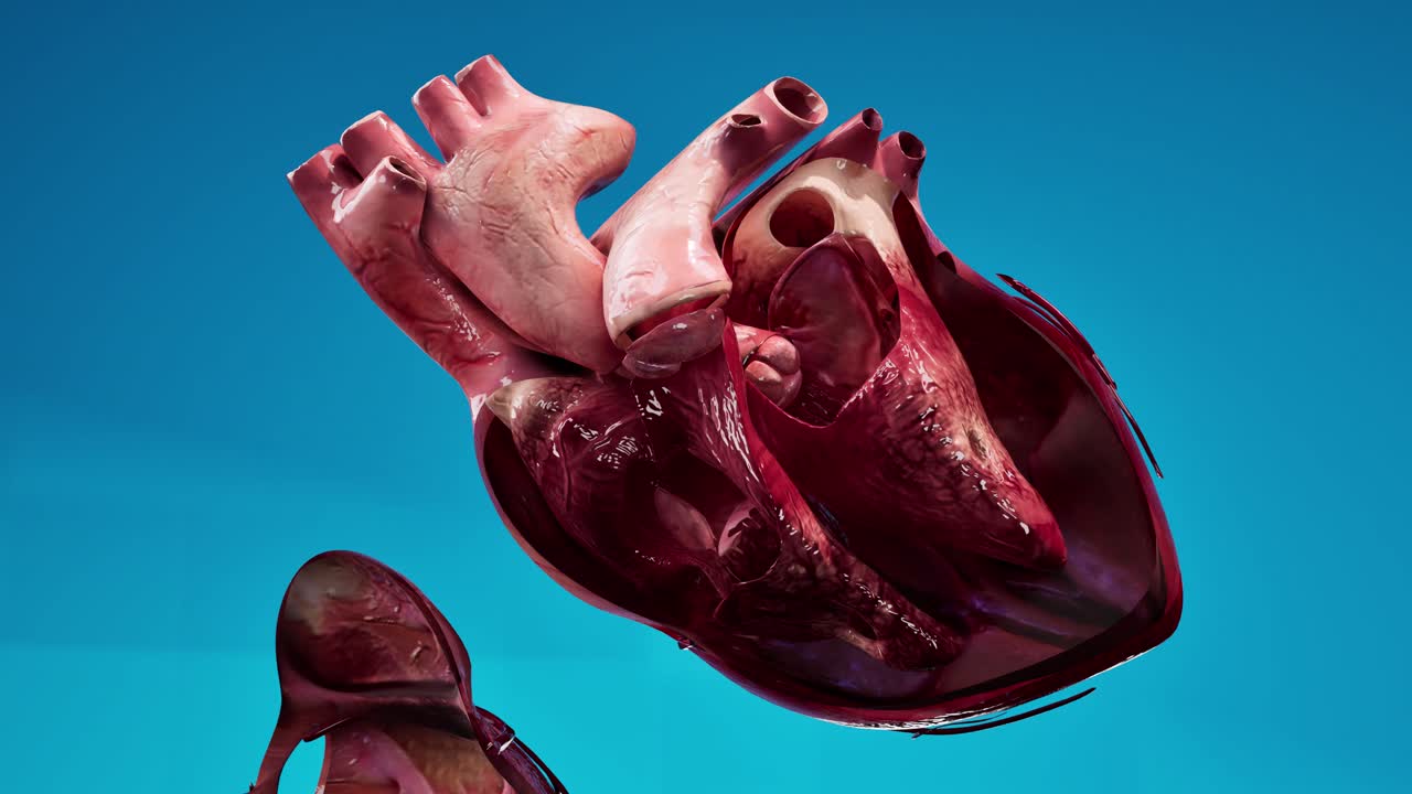 el sistema circulatorio humano el latido del corazón el concepto de la anatomía de la animación 3d