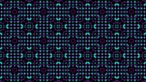 ilustración animada de luz que brilla con puntos rosados y azules y estrellas de formas cuadradas.