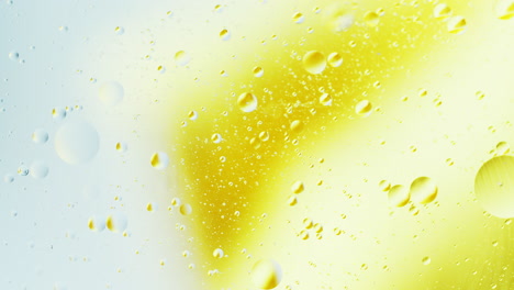 real close up oil bubbles in water rotation with color gradient abstract mixing background