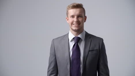 slow motion sequence of businessman wearing suit