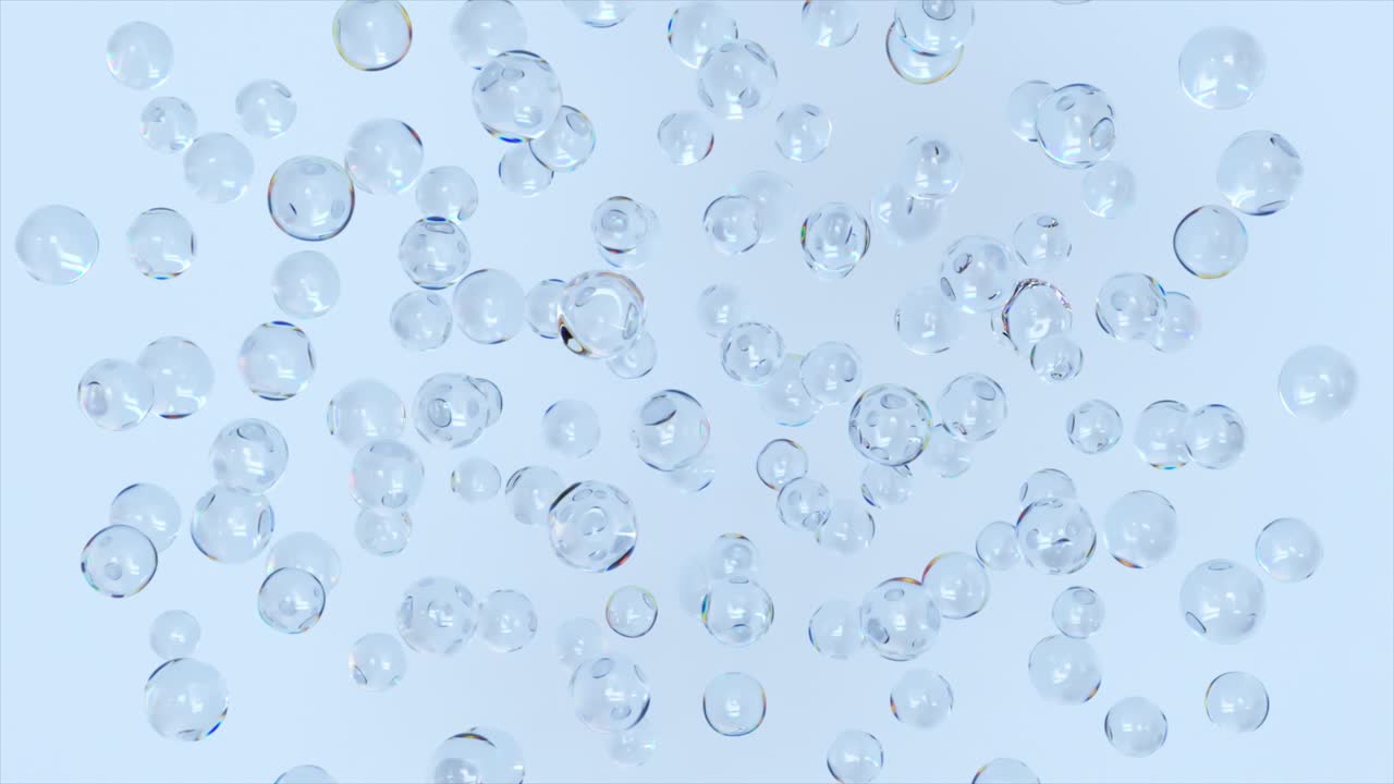 추상적인 3d 렌더링의 이리데센트 거품