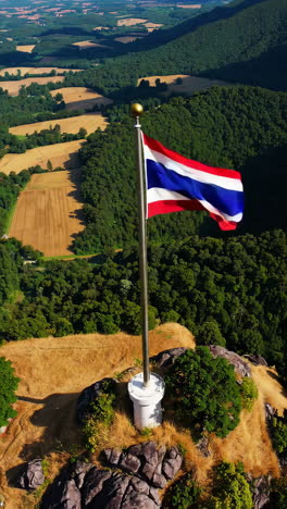 thai flag on a mountaintop