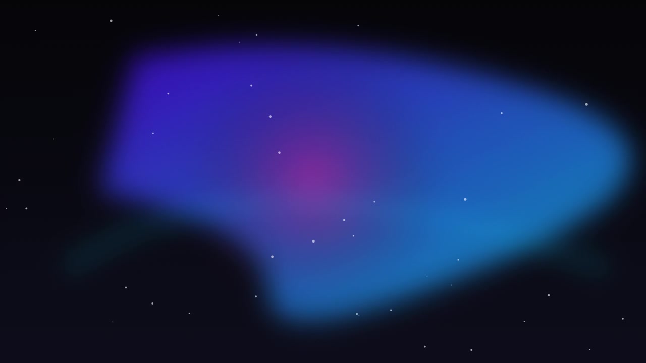 Abstract Glowing Blue and Purple Nebula in Deep Space