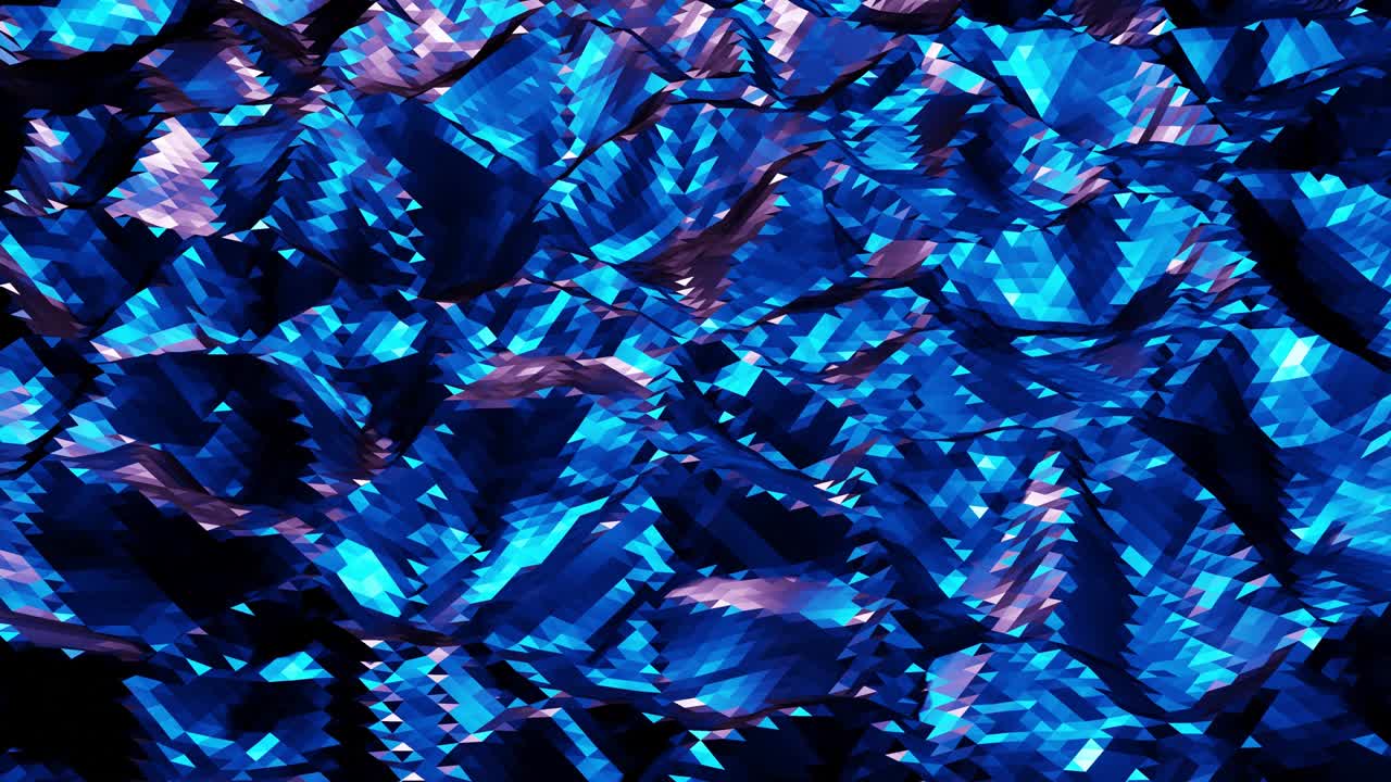 estilo oscuro abstracto bajo fondo poli en 4k. ondas abstractas se mueven en superficie metálica brillante en bucle. animación suave y sin costuras. simple geometría minimalista bg. color azul