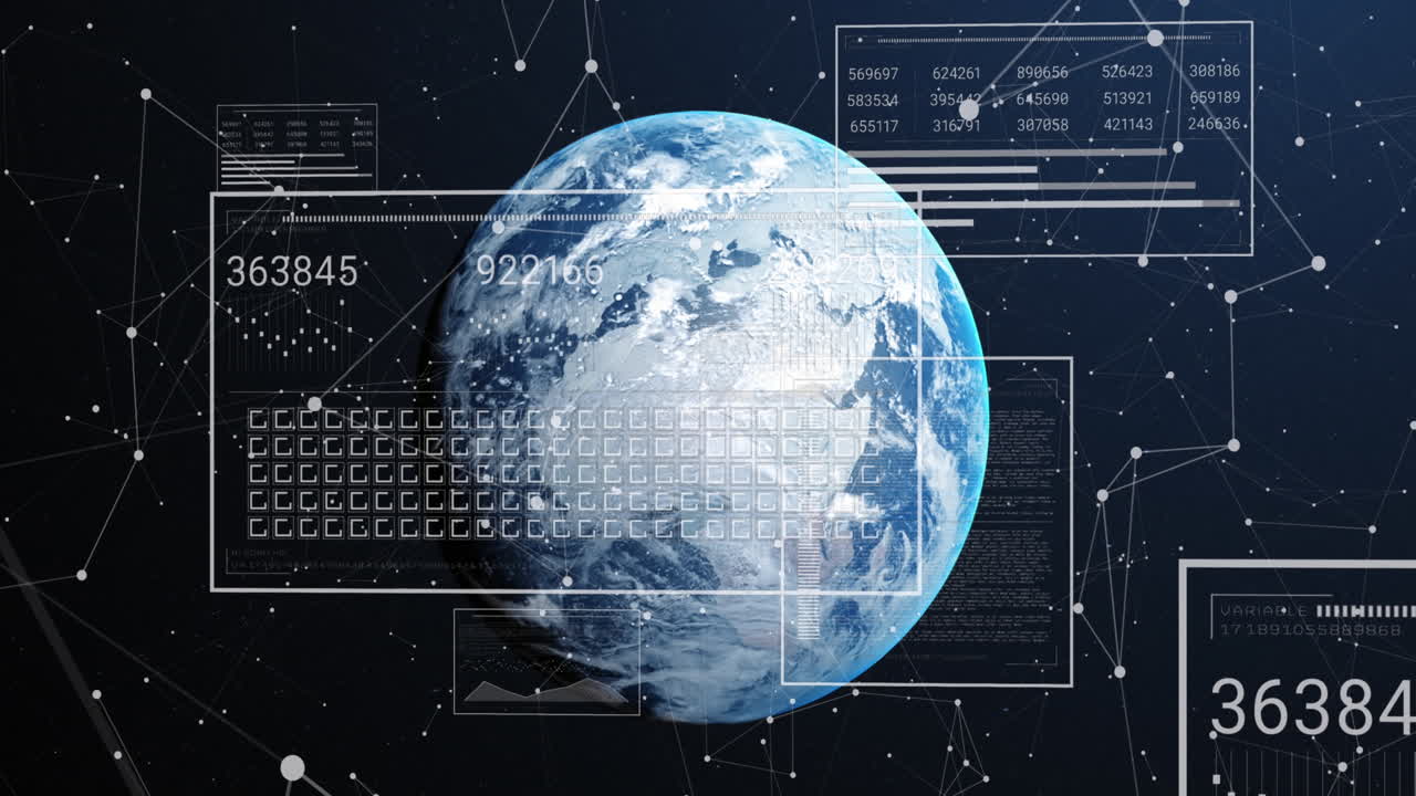 Animation of data processing over globe