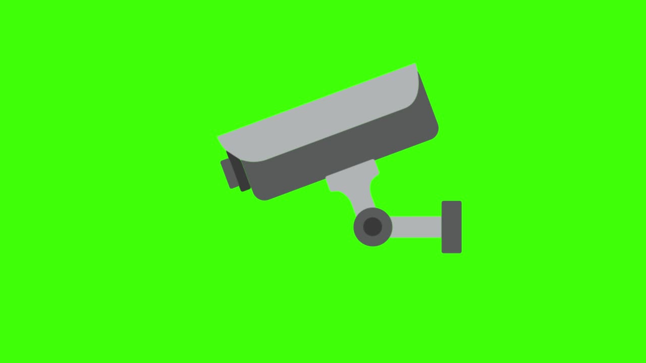 schermo verde, icona del reato di sicurezza, telecamera