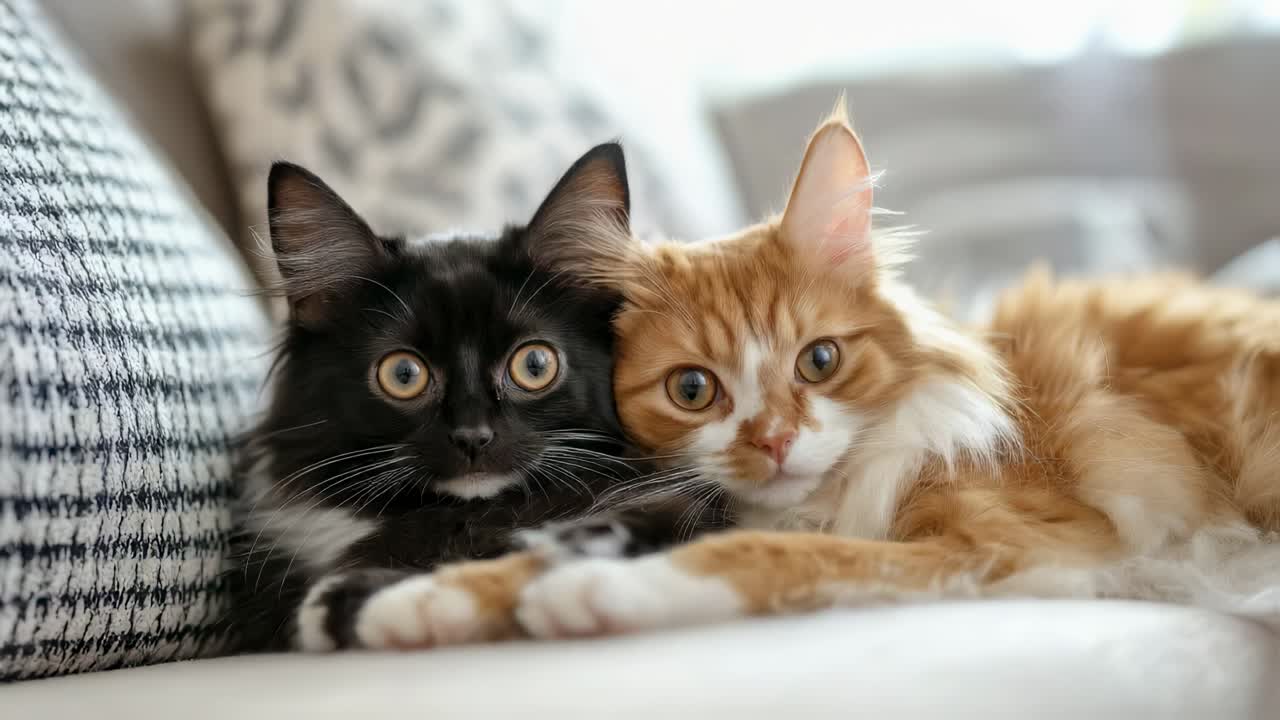 Two Kittens on a Sofa