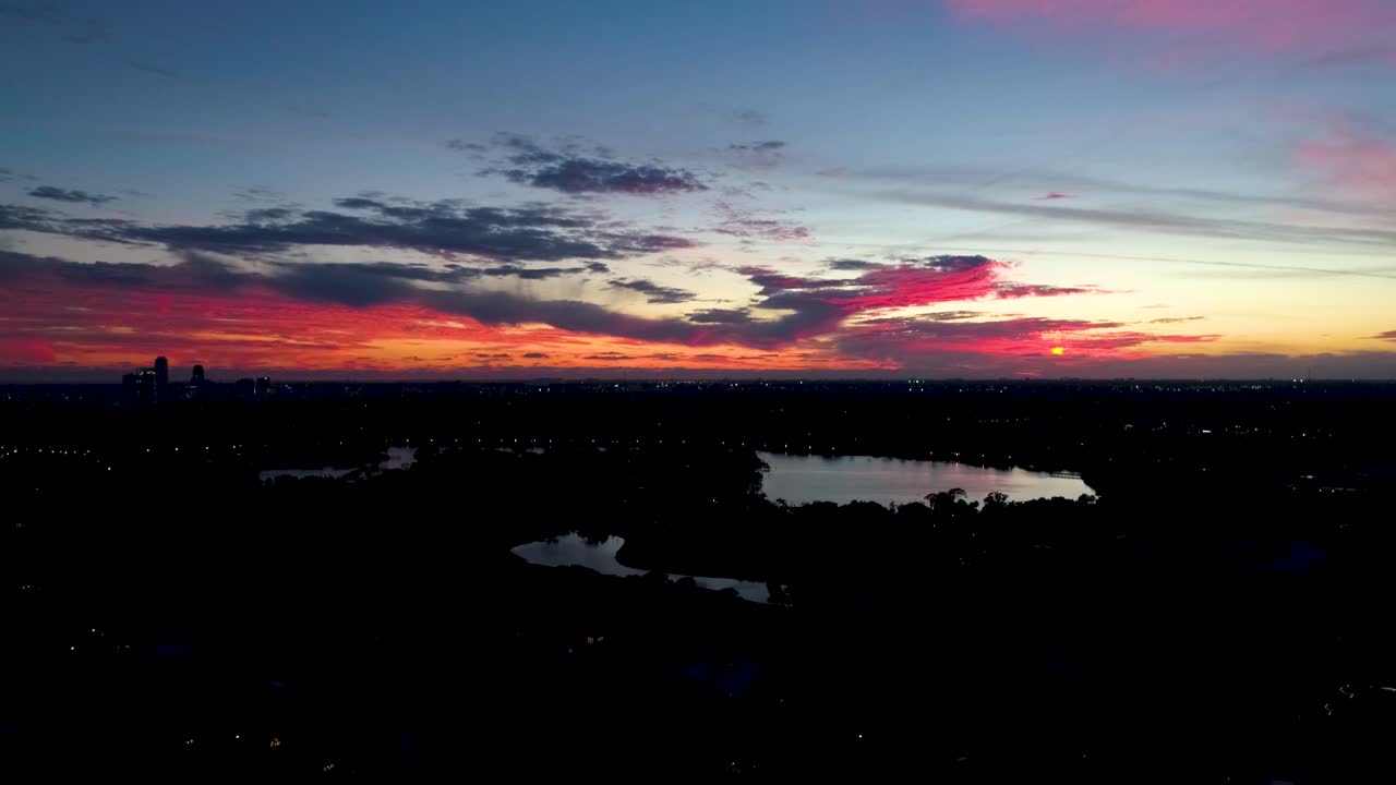 4K Aerial Video of Sun Setting over St Petersburg, Florida