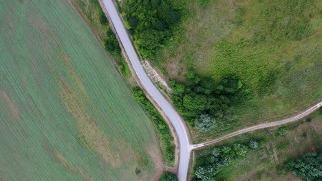 vista aérea país carretera arriba vista