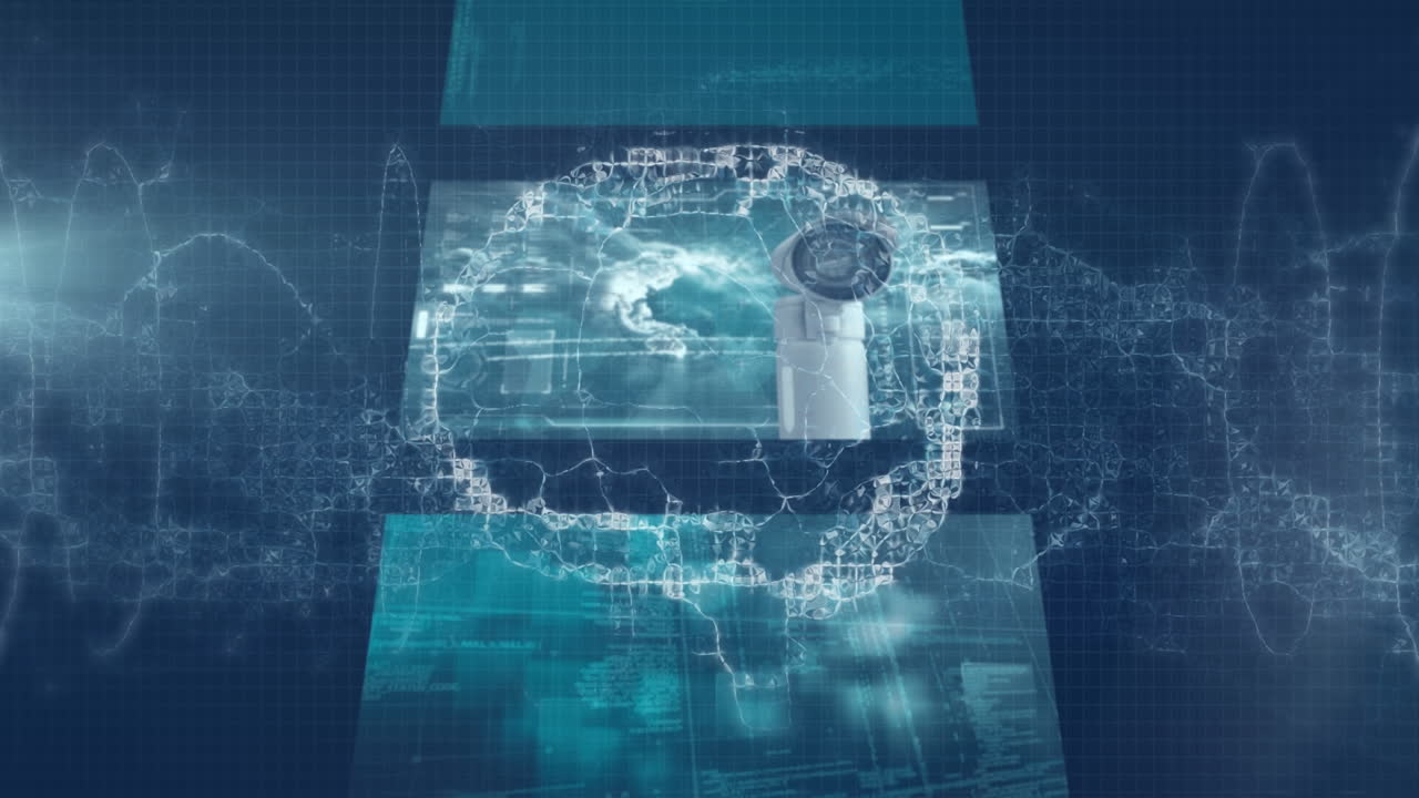 디지털 두뇌를 통해 데이터 처리의 애니메이션