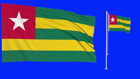 Green-Screen-Waving-Togo-Flag-or-flagpole