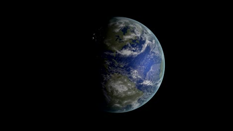 3d rendered looping animation of rotating earth on black and white background.