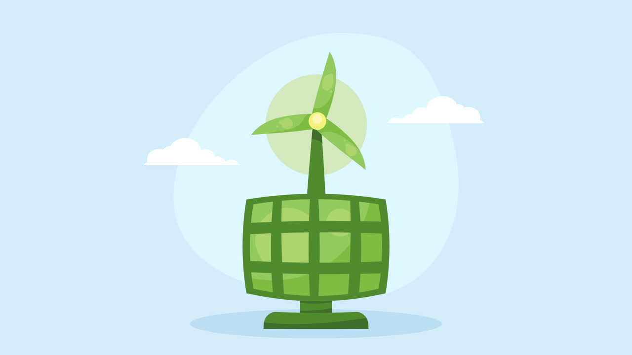 animación de paneles solares ecológicos