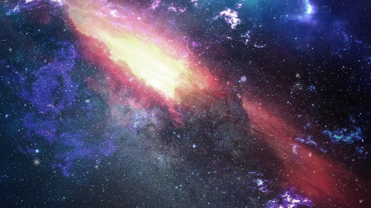 una nebulosa roja en medio del universo