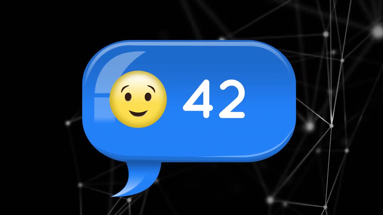 Message bubble icon and winking emoji