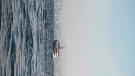 ferry in a city bay