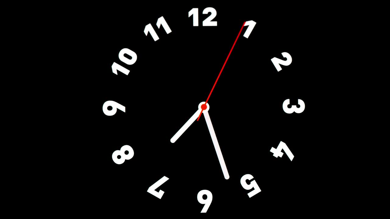 время прохождения часов на черном фоне и движение стрелок часов