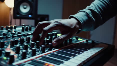 person mixing audio in a recording studio