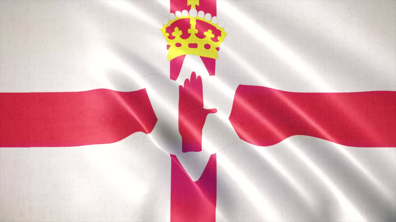 bandera realista de irlanda del norte, animación de fondo de la bandera
